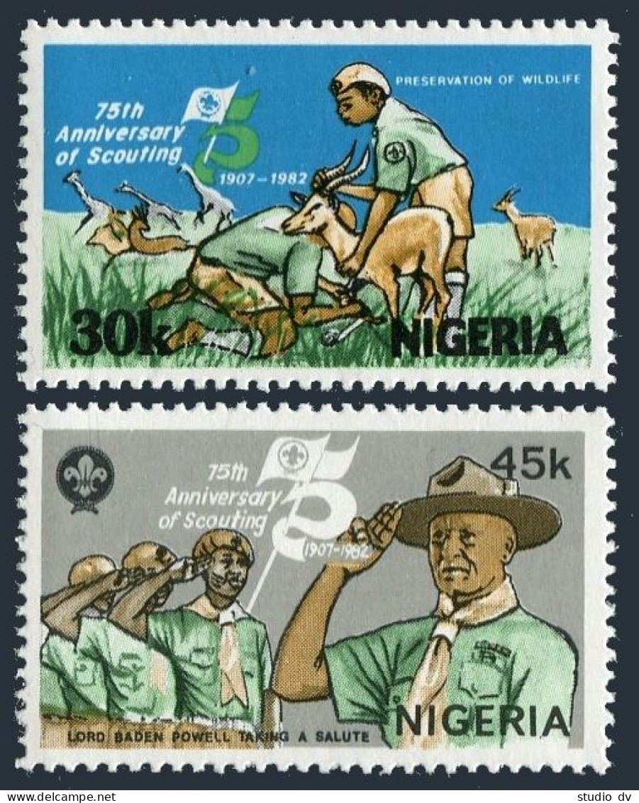 Nigeria 407-408,MNH.Michel 391-392. Scouting Year 1981.Animal.Baden-Powell. - Nigeria (1961-...)