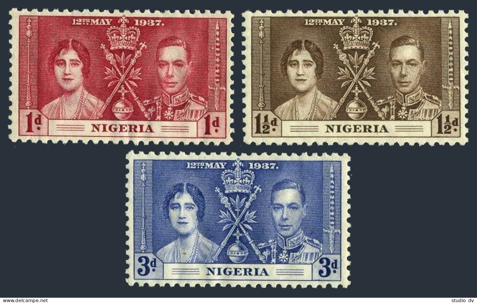 Nigeria 50-52, MNH. Michel 43-45. Coronation 1937. George VI, Queen Elizabeth. - Nigeria (1961-...)