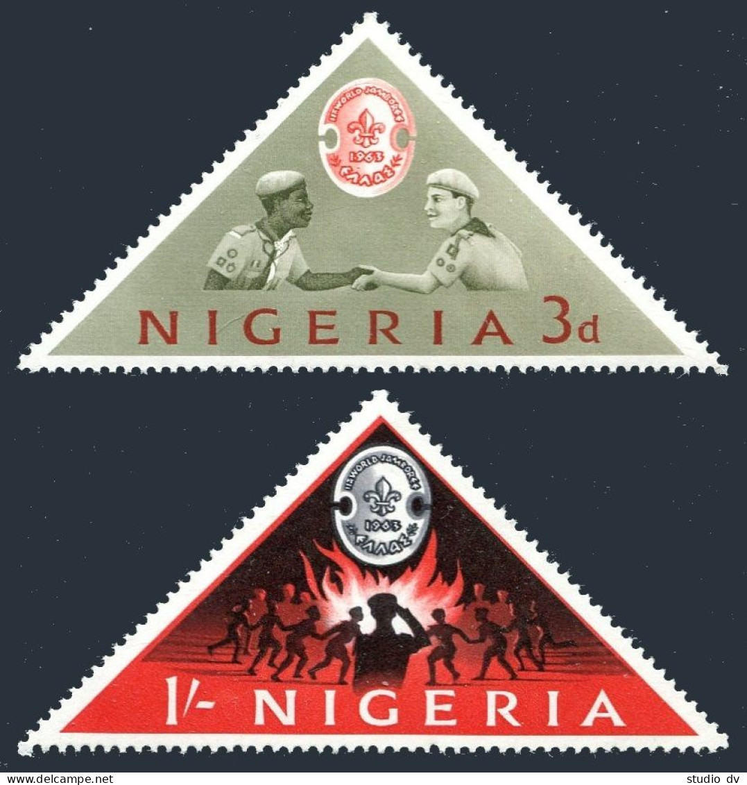 Nigeria 145-146, 146a, MNH. Michel 136-137, Bl.1. 11th Boy Scout Jamboree, 1963. - Nigeria (1961-...)
