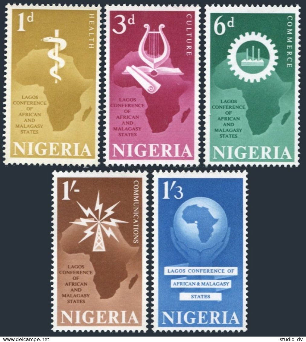 Nigeria 123-127,MNH. Mi 114-118. Map,Medicine, Culture,Industry.Conference 1962. - Nigeria (1961-...)