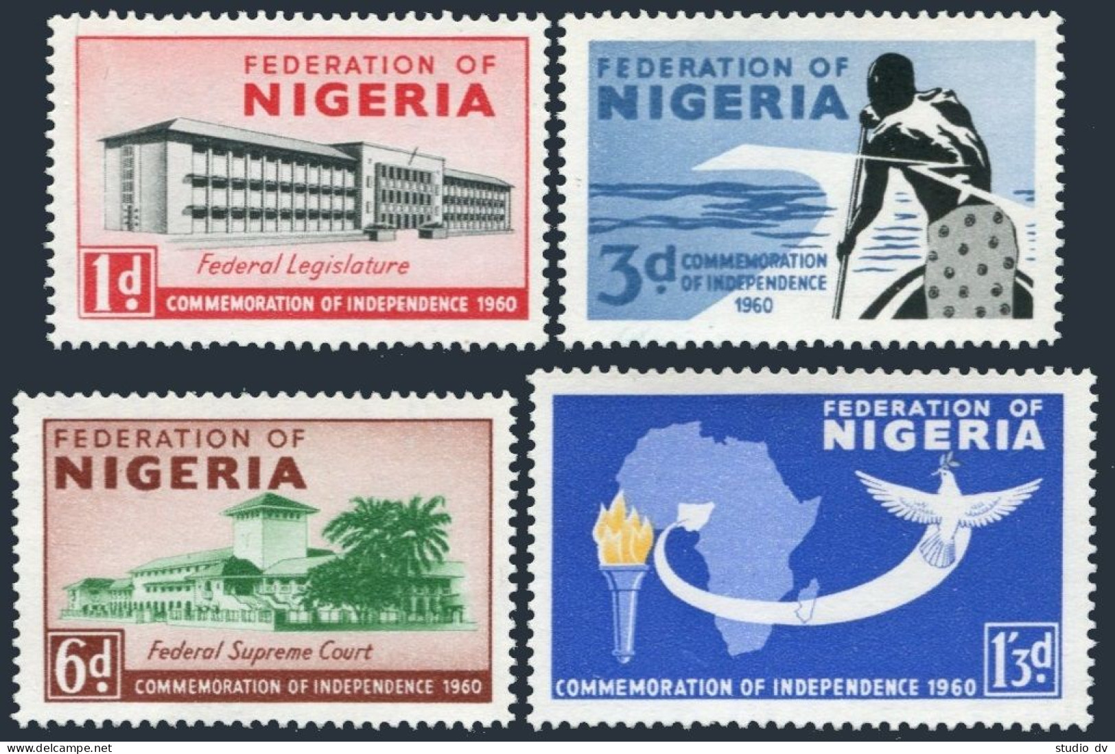 Nigeria 97-100, MNH. Michel 88-91. Commemoration Of Independence,1960. Bird,map. - Nigeria (1961-...)