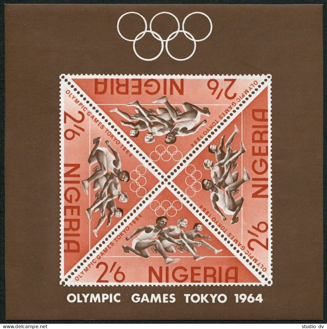 Nigeria 165-168,168a,MNH. Olympics Tokyo-1964.Boxing,High Jump,Running,Hurdling. - Nigeria (1961-...)