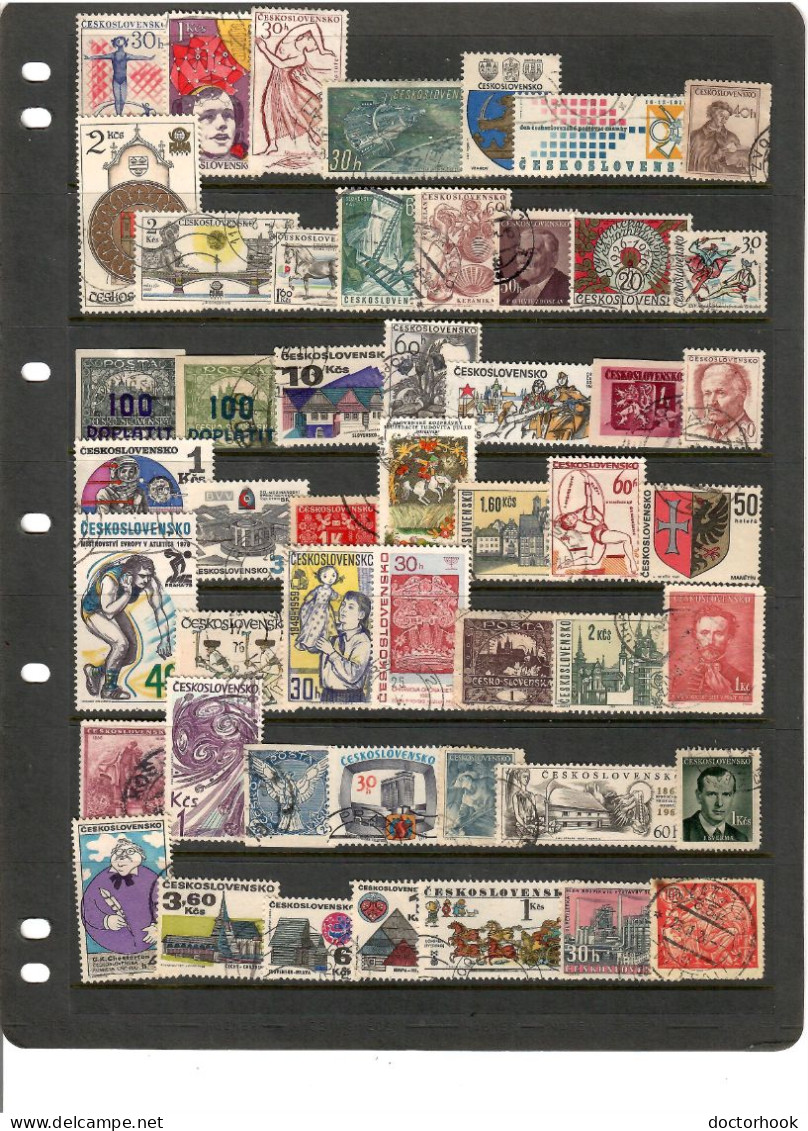 CZECHOSLOVAKIA   50 DIFFERENT USED (STOCK SHEET NOT INCLUDED) (CONDITION PER SCAN) (Per50-20) - Collections, Lots & Séries
