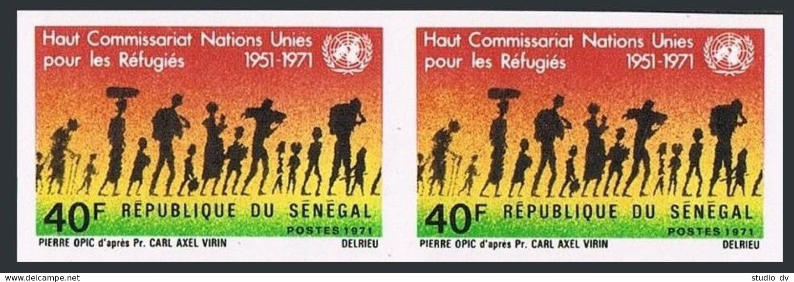 Senegal 337 Imperf Pair, MNH. Michel 446B. High Commissioner For Refugee, 1971. - Senegal (1960-...)