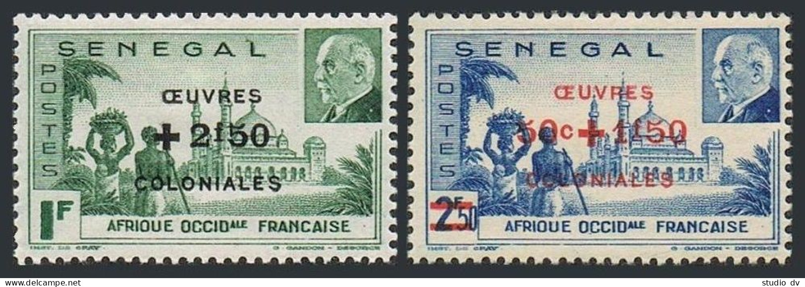 Senegal B15A-B15B, MNH. Michel 222-223. Diorbel Mosque, Marshal Petain, 1944. - Senegal (1960-...)