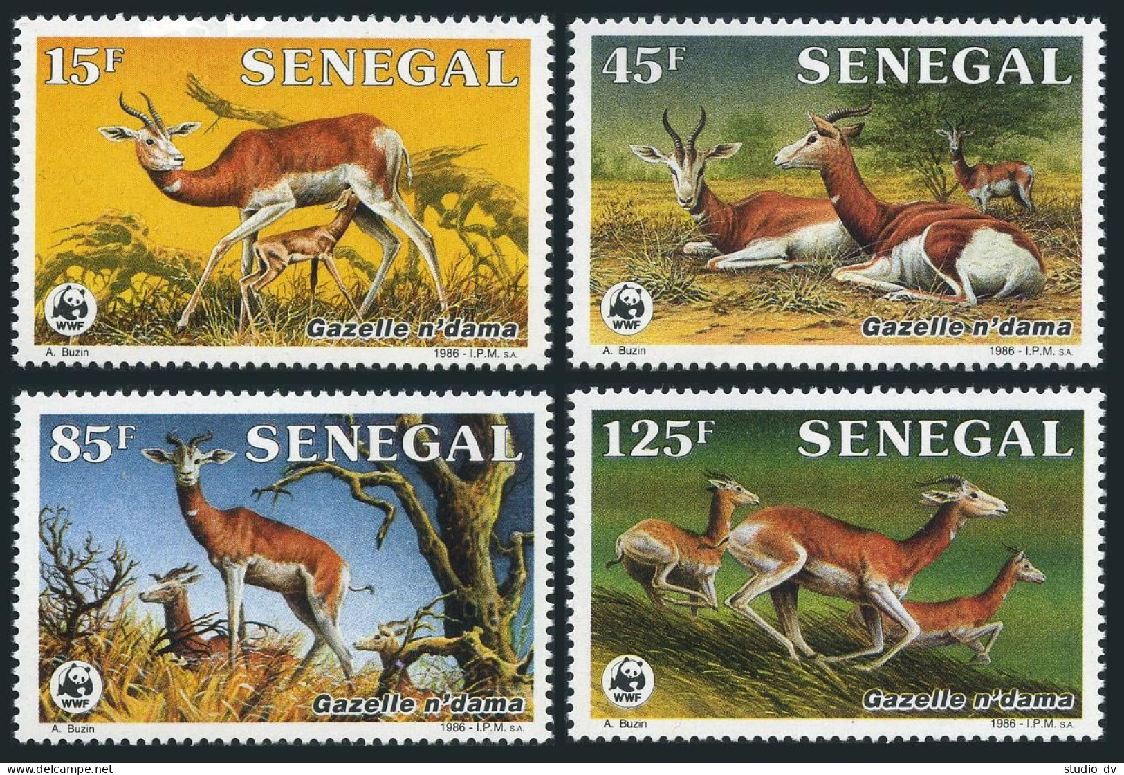 Senegal 677-680, Hinged. Michel 875-878. WWF 1986. Ndama Gazelles. - Senegal (1960-...)