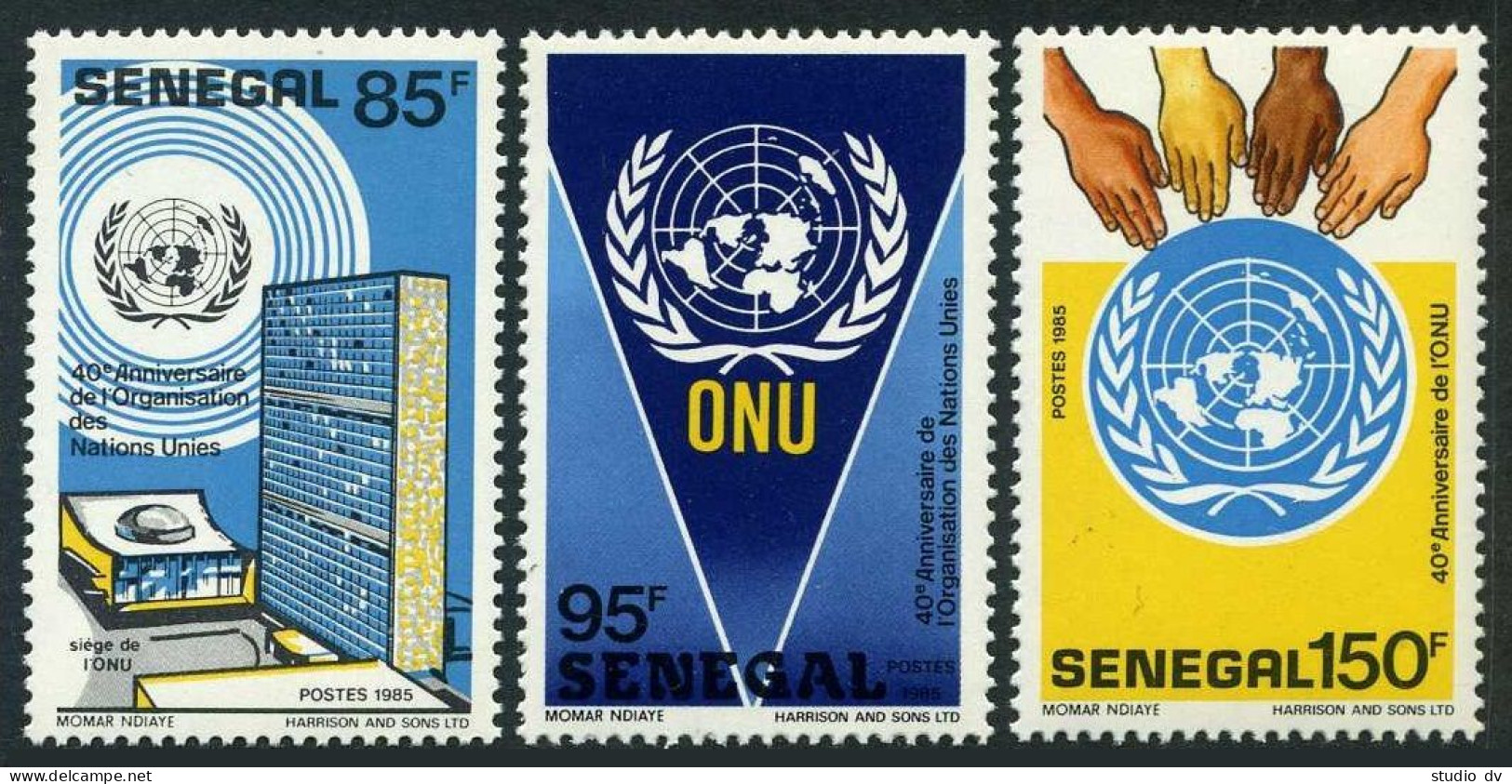 Senegal 731-733, MNH. Michel 930-932. United Nations, 40th Ann.1987. NYC Office. - Senegal (1960-...)