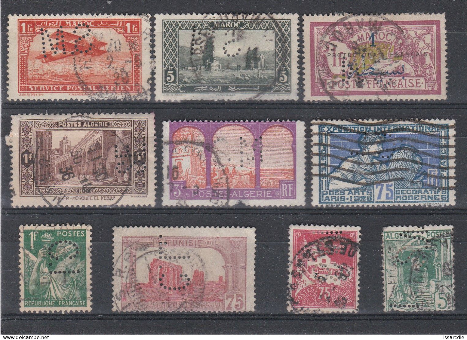 Perforés France Ex: Colonie Algérie; Maroc ; Tunisie - Used Stamps