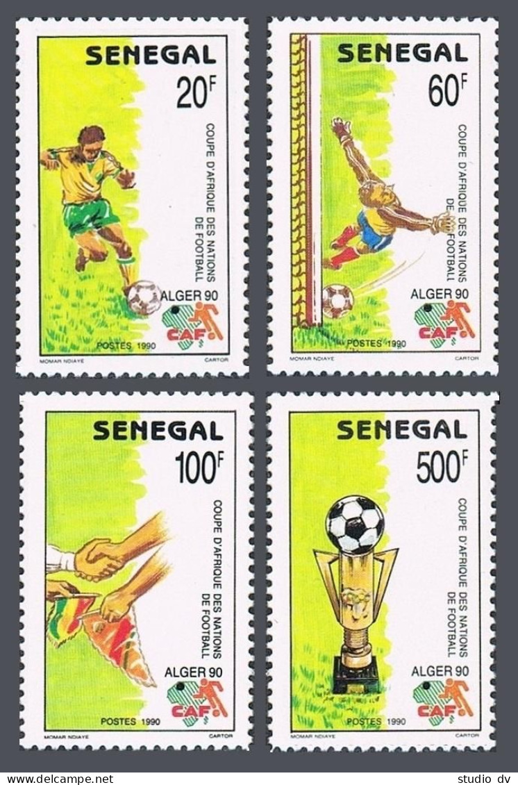 Senegal 885-888,MNH.Mi 1083-1086. African Soccer Cup Championships,Algeria.1990. - Senegal (1960-...)