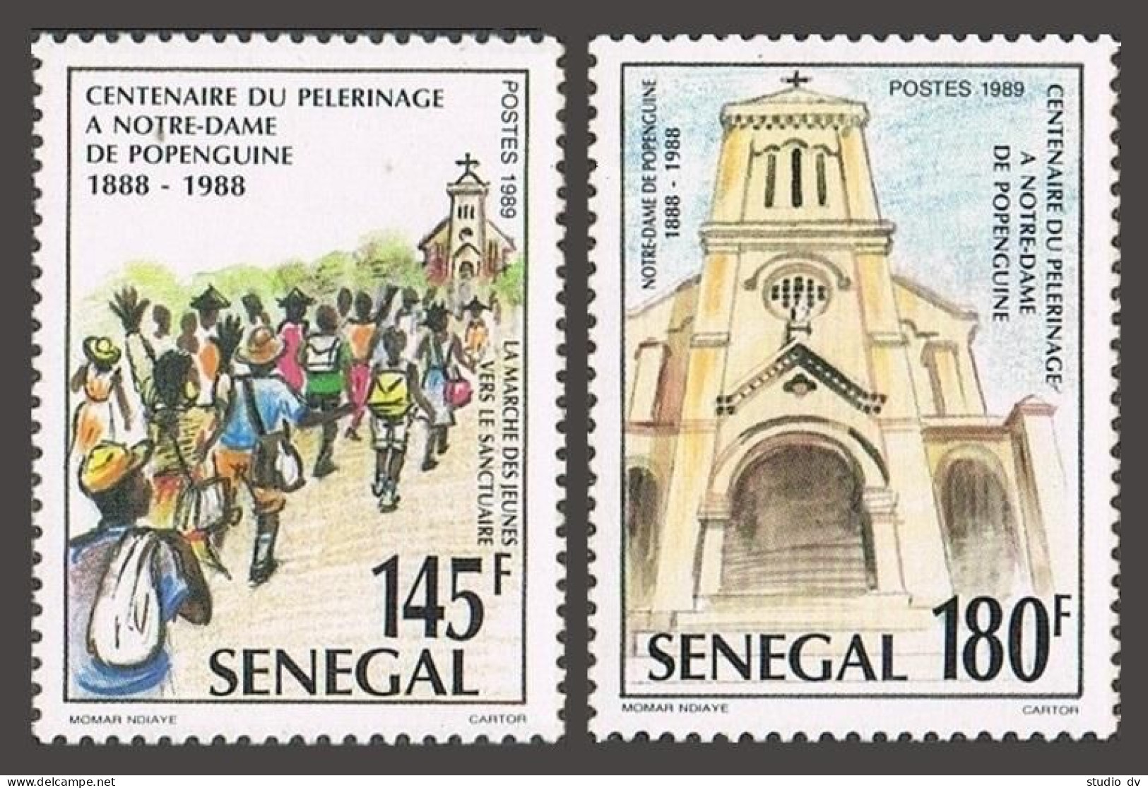 Senegal 847-848, MNH. Mi 1049-1050. Pilgrimage To Notre Dame De Popenguine,1989. - Senegal (1960-...)