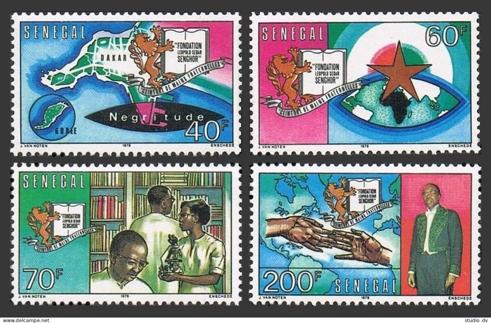 Senegal 435-438,MNH.Michel 615-618. 70th Birthday Of President Senghor,1976. - Senegal (1960-...)