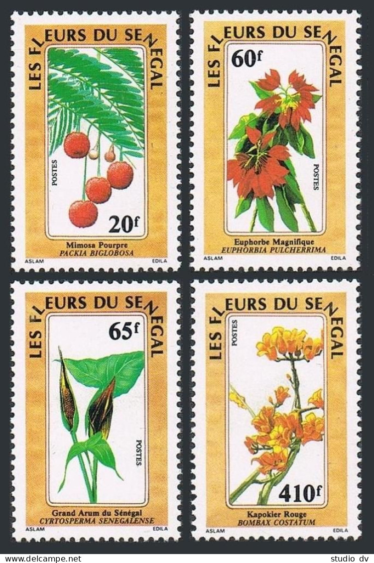 Senegal 798-801, MNH. Michel 996-999. Indigenous Flowers 1988. - Senegal (1960-...)