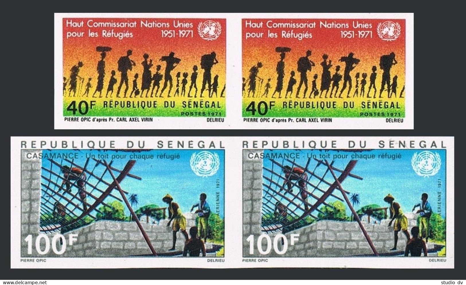 Senegal 337-C94 Imperf Pairs,MNH.Michel 446B-447B.High Commissioner For Refugee. - Senegal (1960-...)