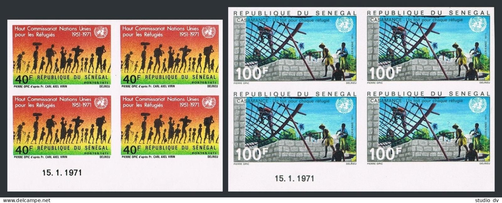 Senegal 337-C94 Imperf/4,MNH.Michel 446B-447B.High Commissioner For Refugee,1971 - Senegal (1960-...)