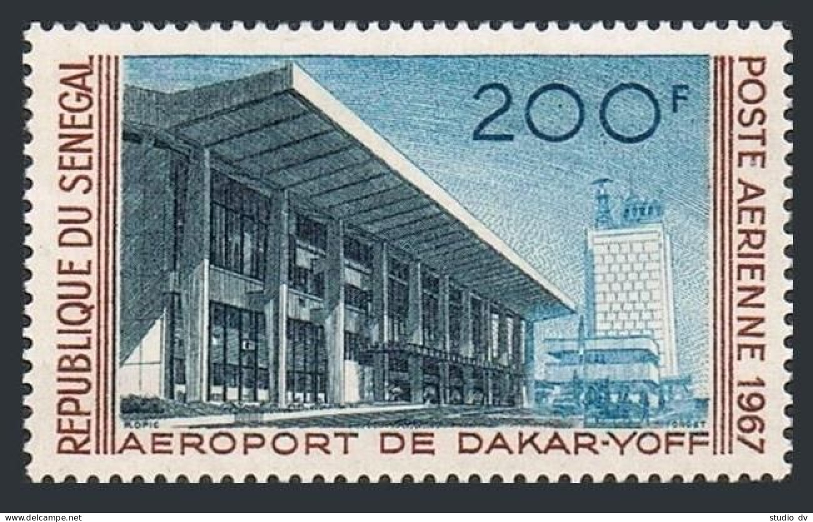 Senegal C52,MNH.Michel 354. Dakar-Yoff Airport,1967. - Senegal (1960-...)
