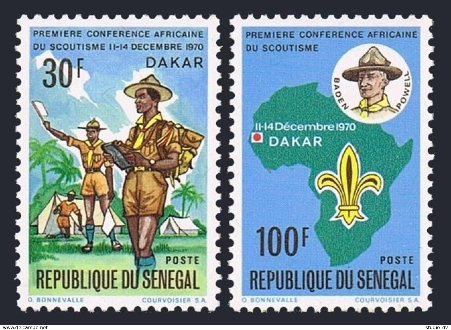 Senegal 332-333,MNH.Michel 439-440. African Boy Scout Conf.1970.Baden-Powell. - Senegal (1960-...)