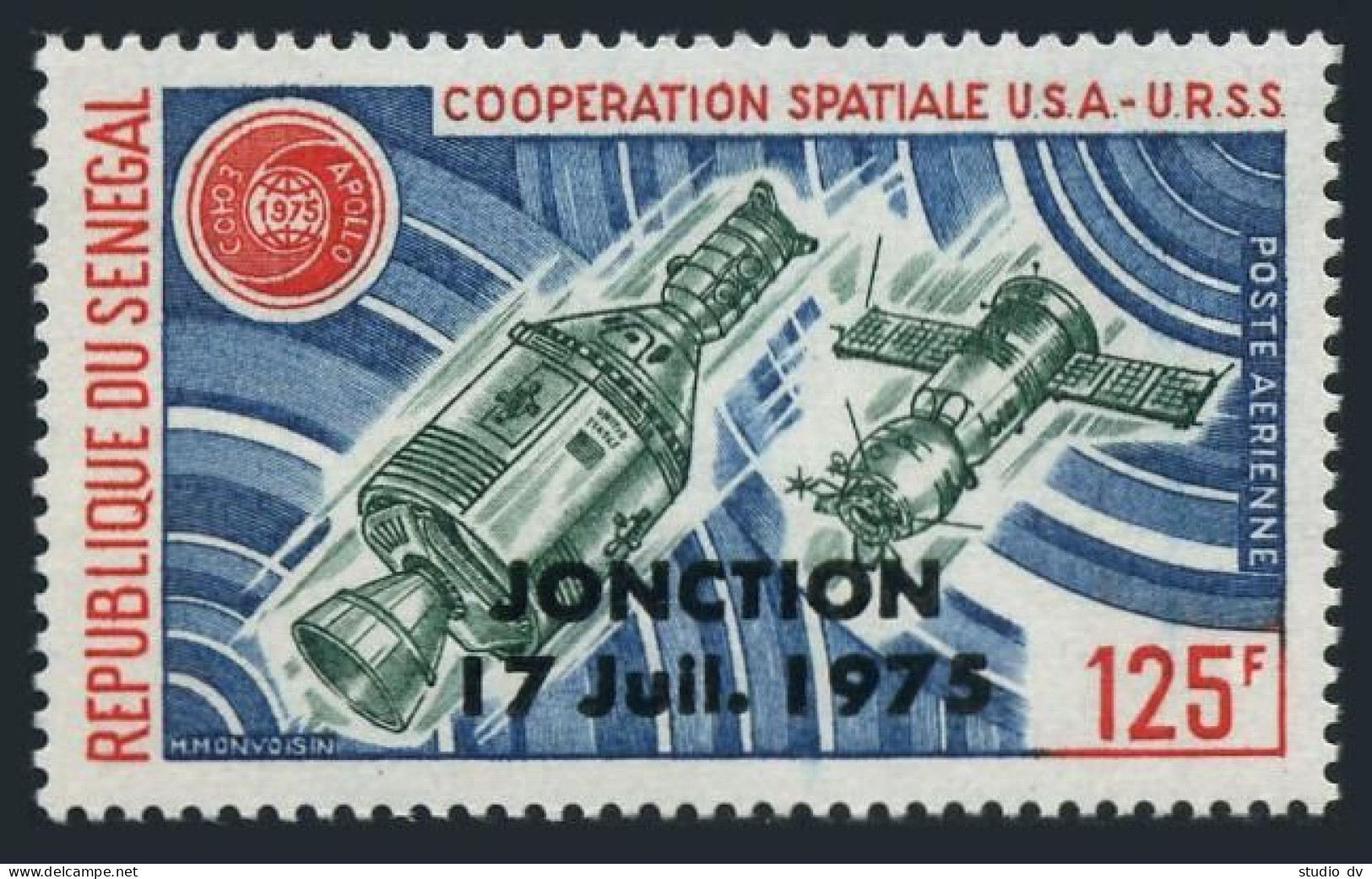 Senegal C140, MNH. Michel 575. Apollo-Soyuz. JONCTION 17 Juil. 1975. - Senegal (1960-...)