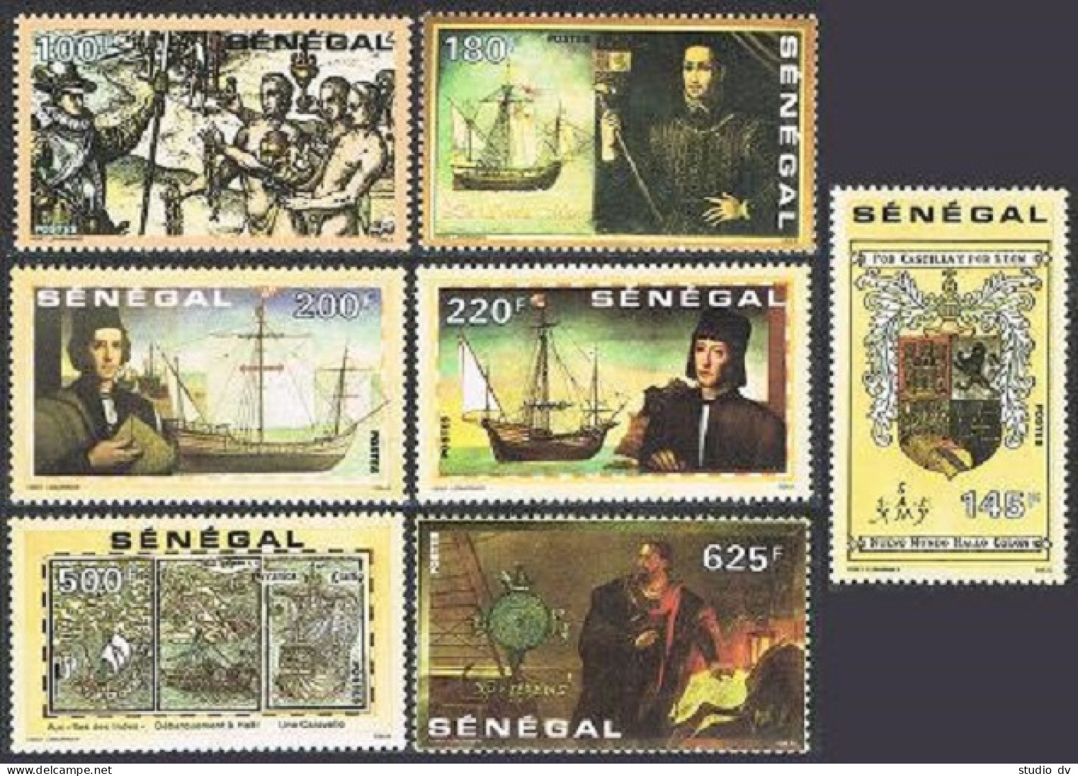 Senegal 932-938, MNH. Michel 1139-1145. Discovery Of America-500, 1992.Columbus. - Sénégal (1960-...)