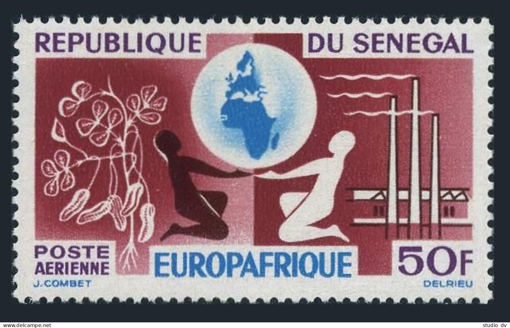 Senegal C36,MNH.Michel 287. EUROPAFRICA-1964.Peanuts,Globe,Factory. - Senegal (1960-...)