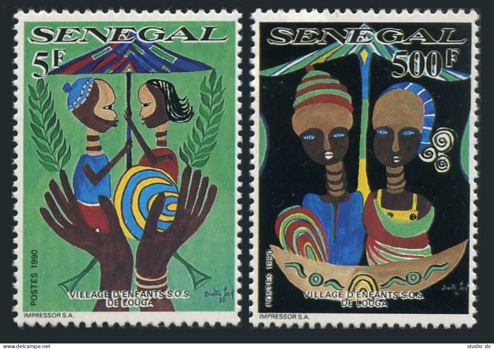 Senegal 895-896,MNH.Michel 1091-1092. Multinational Postal School,20th Ann.1990. - Senegal (1960-...)