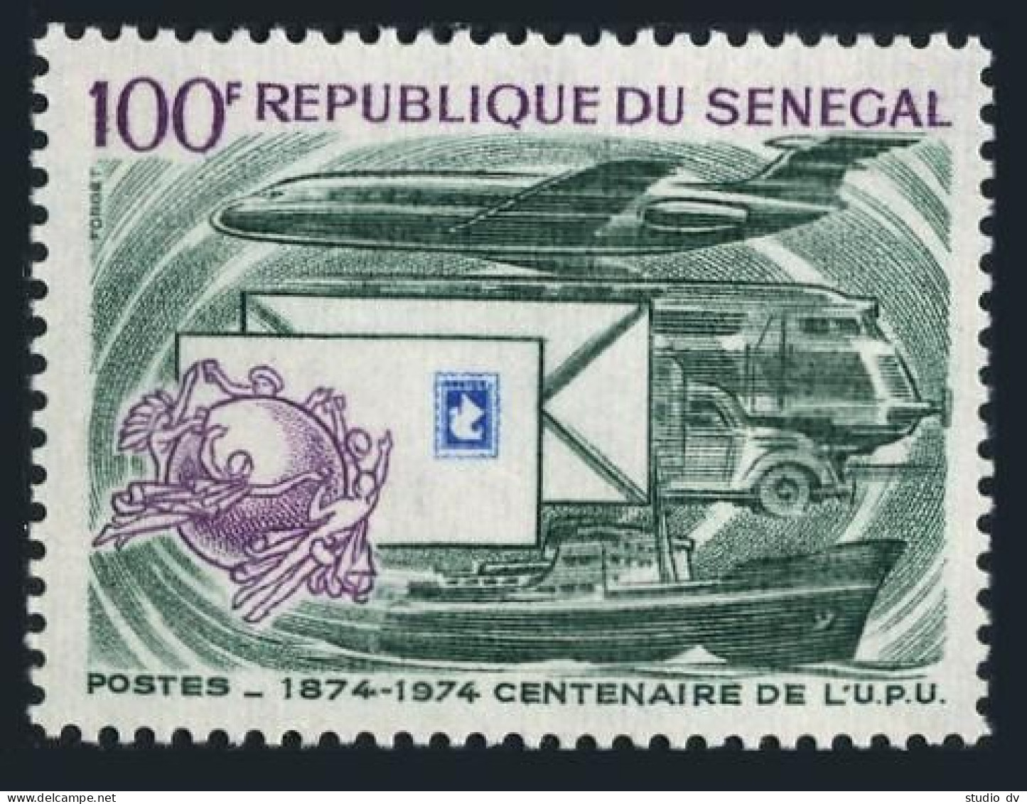Senegal 404, MNH. Michel 557. UPU-100, 1974. Means Of Transportation. - Sénégal (1960-...)
