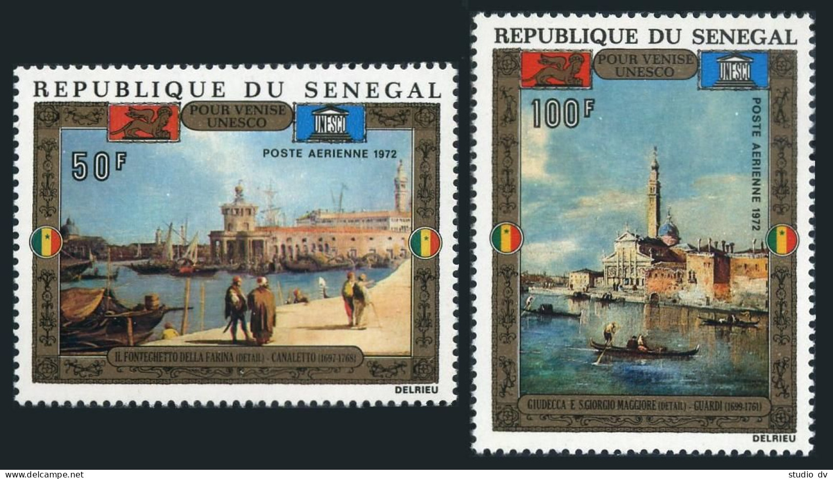 Senegal C110-C111, MNH. Mi 482-483. UNESCO Campaign To Save Venice, 1972. Guardi - Sénégal (1960-...)