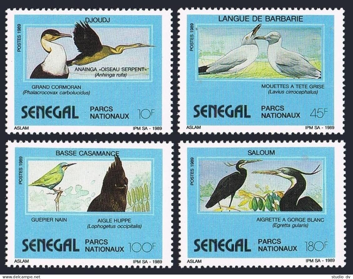 Senegal 849-852, MNH. Michel 1051-1054. National Parks & Birds, 1989. - Senegal (1960-...)