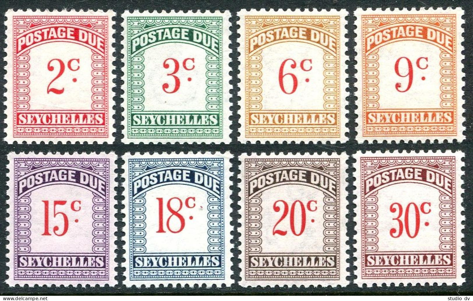 Seychelles J1-J8, MNH. Michel P1-18. Postage Due Stamps 1951. Numeral. - Seychelles (1976-...)
