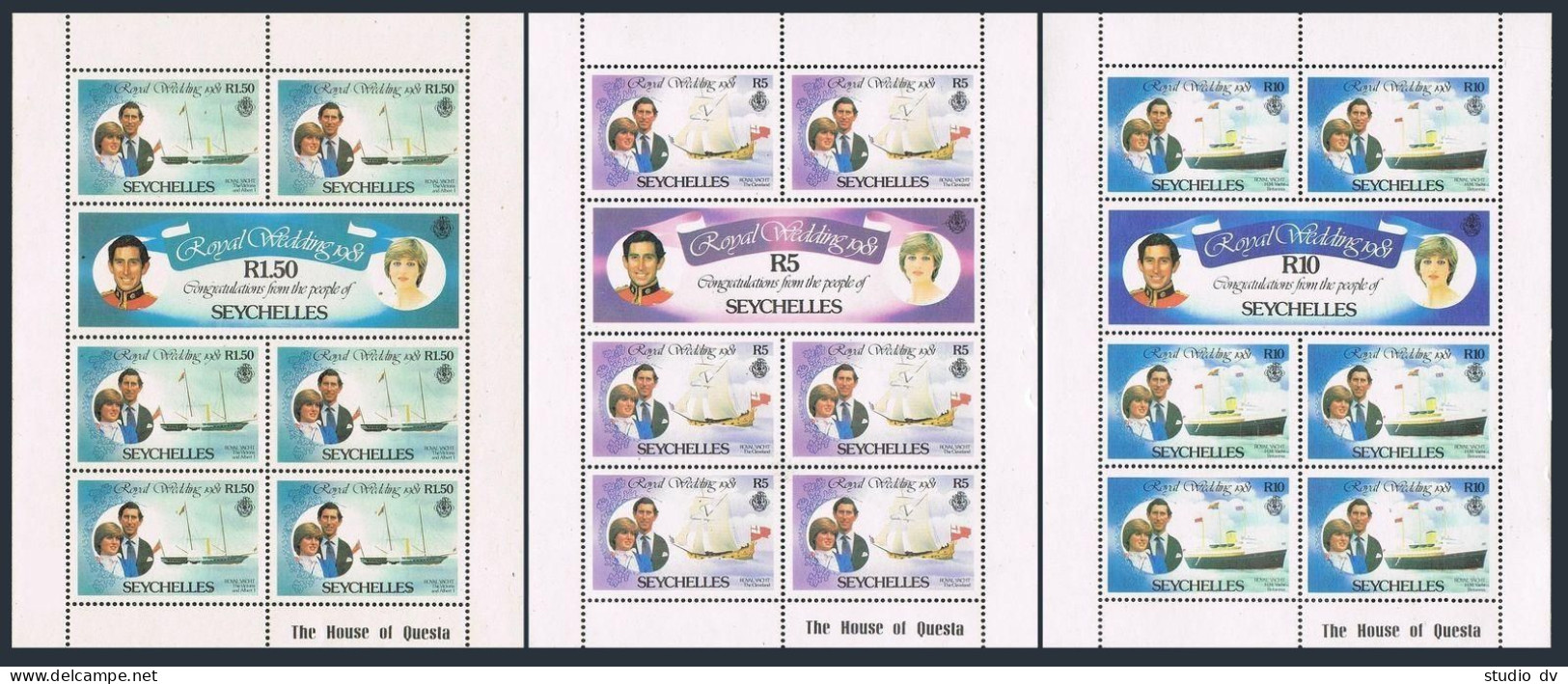 Seychelles 469-474 Sheets,MNH. Royal Wedding 1981.Prince Charles,Lady Diana. - Seychelles (1976-...)