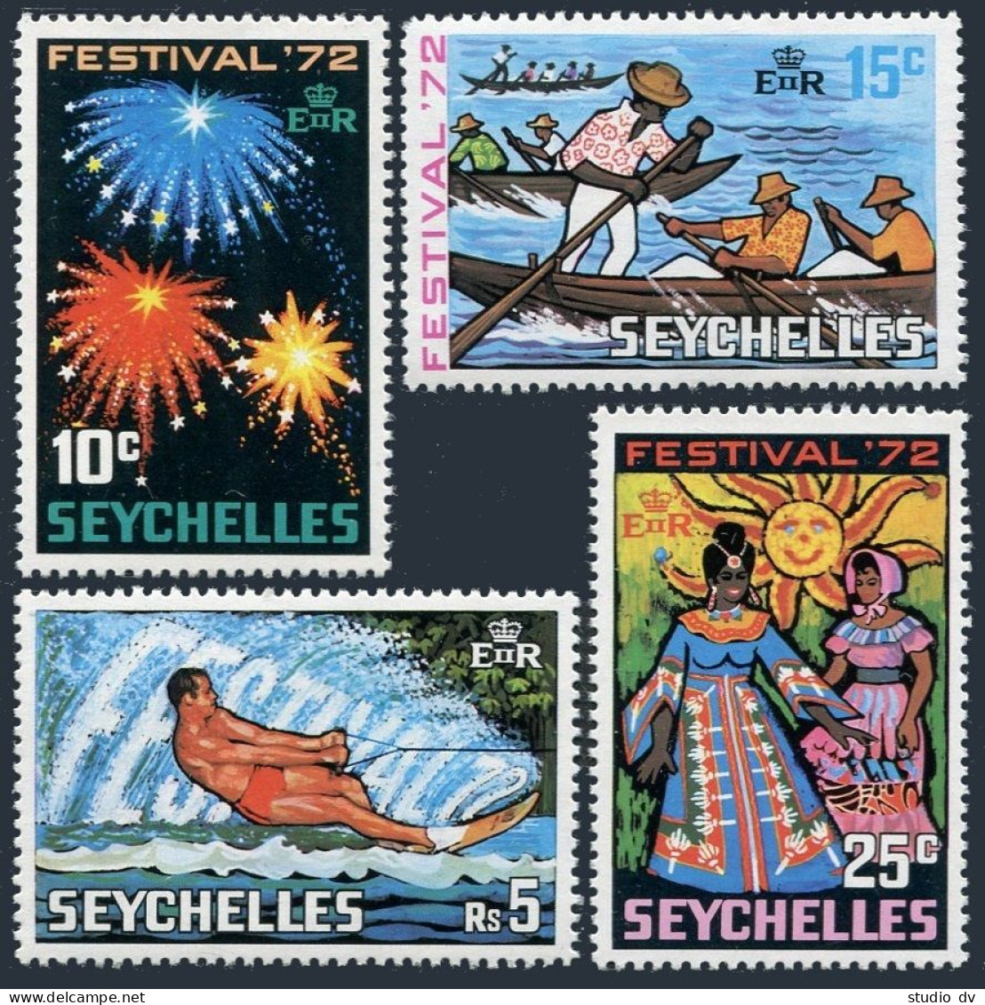 Seychelles 305-308,MNH.Michel 307-310. Festival 1972.Fireworks. - Seychelles (1976-...)