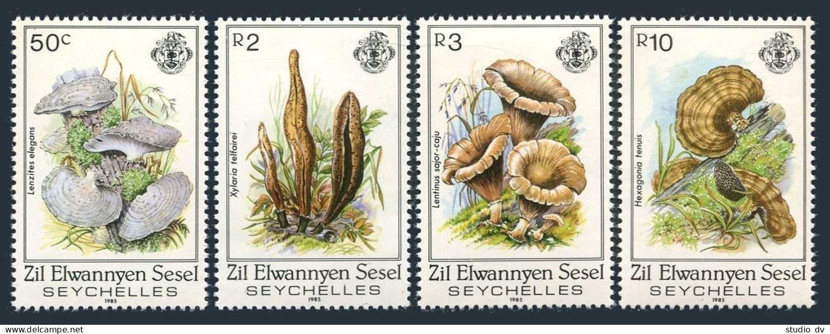 Seychelles Zil Elwannyen Sesel 92-95, MNH. Michel 92-95. Mushrooms 1985. - Seychelles (1976-...)