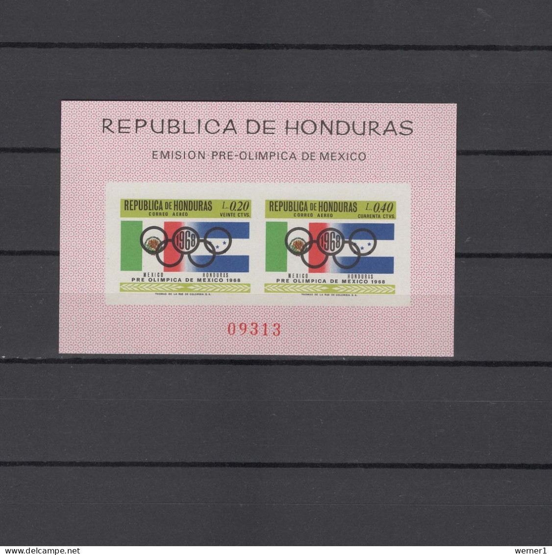 Honduras 1968 Olympic Games Mexico, S/s Imperf. MNH - Summer 1968: Mexico City