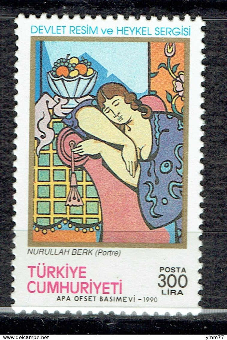 Exposition Nationale De Sculptures Et De Peintures : "Portrait" De Nurullah Berk - Unused Stamps
