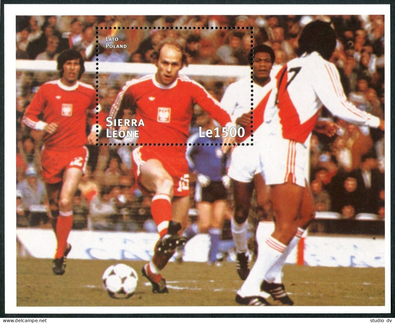 Sierra Leone 2033 Sheet, MNH. World Soccer Cup France-1998. Lato, Poland. - Sierra Leone (1961-...)