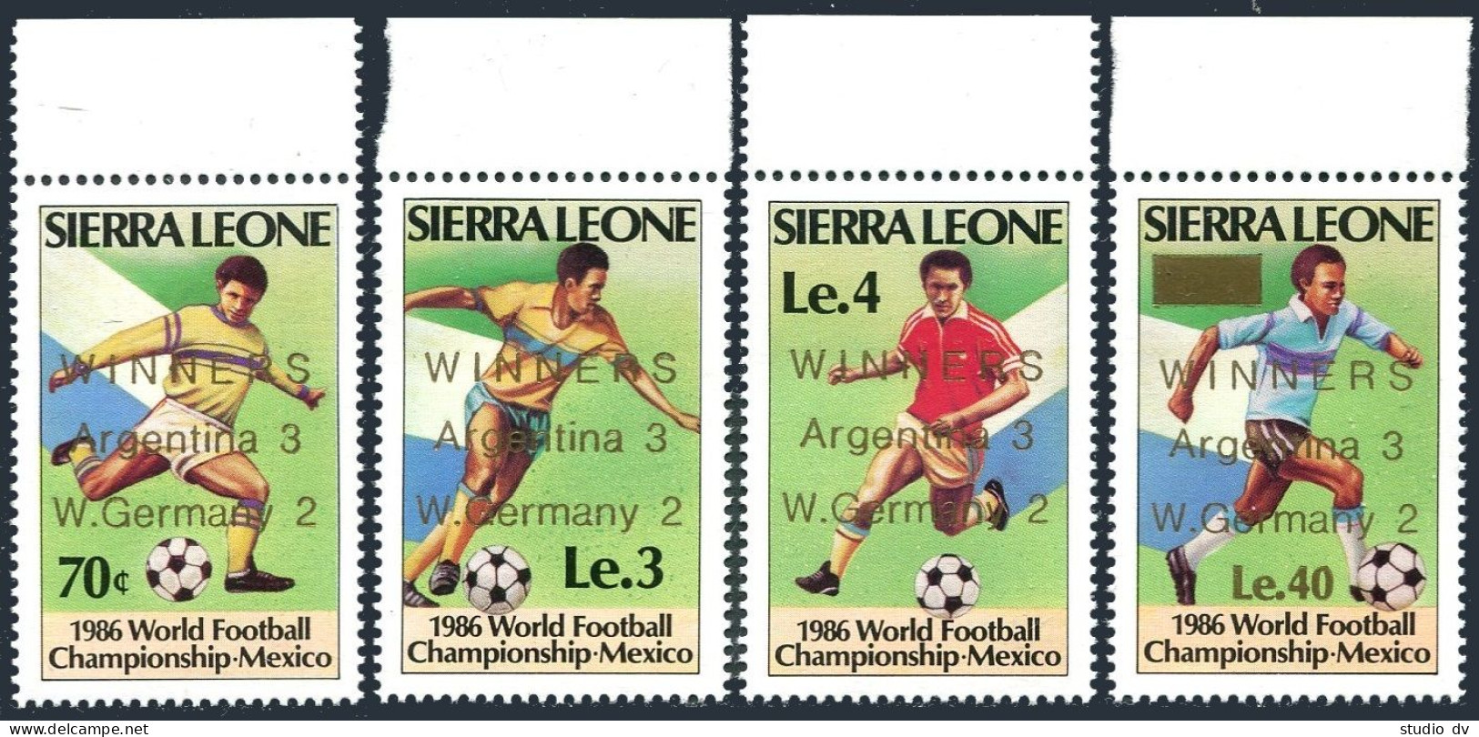 Sierra Leone 788-791, MNH. Michel. World Soccer Cup Mexico-1986. - Sierra Leone (1961-...)