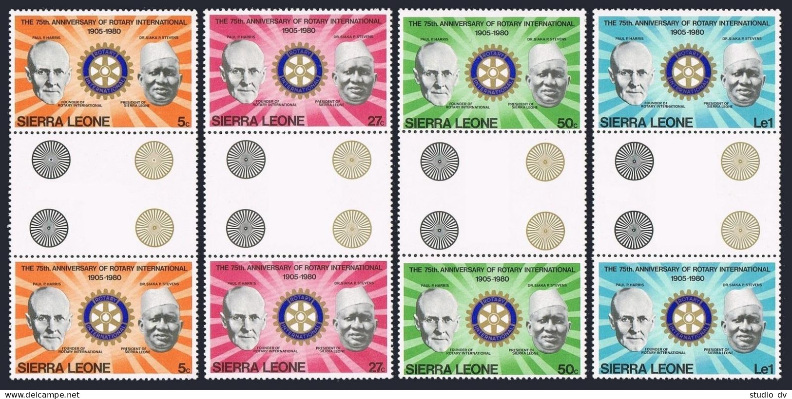 Sierra Leone 477-480 Gutter,MNH.Michel 604-607. Rotary International,75,1980. - Sierra Leone (1961-...)