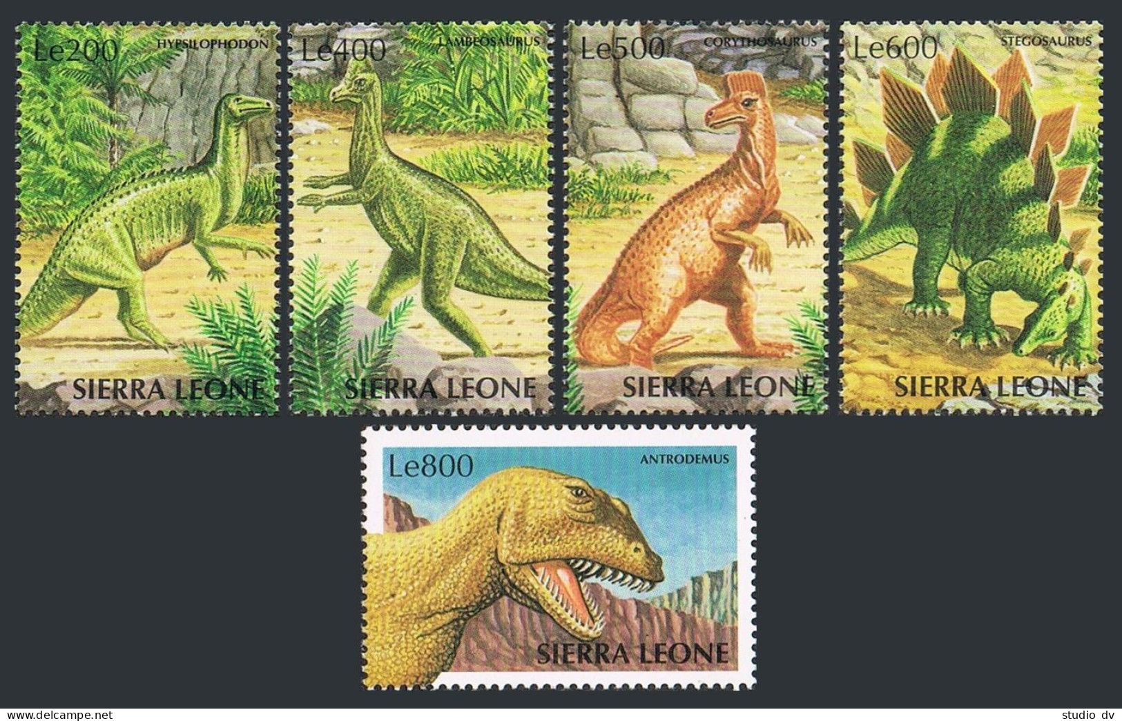 Sierra Leone 2108-2112,MNH. Dinosaurs,1998. - Sierra Leone (1961-...)