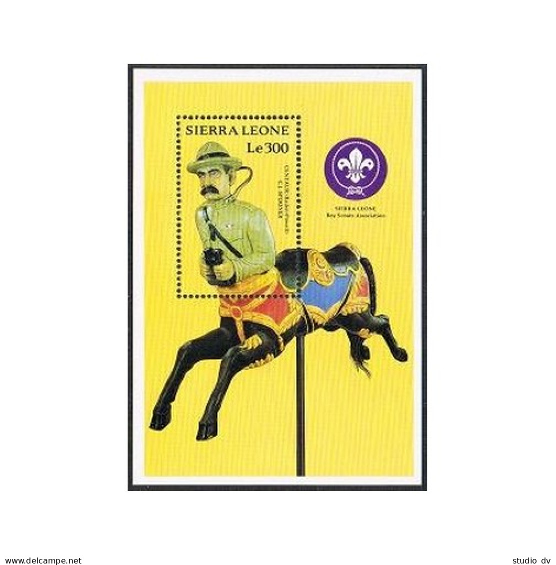 Sierra Leone 1272,MNH.Michel Bl.136. Carousel Animals 1990.Centaur.Baden-Powell. - Sierra Leone (1961-...)