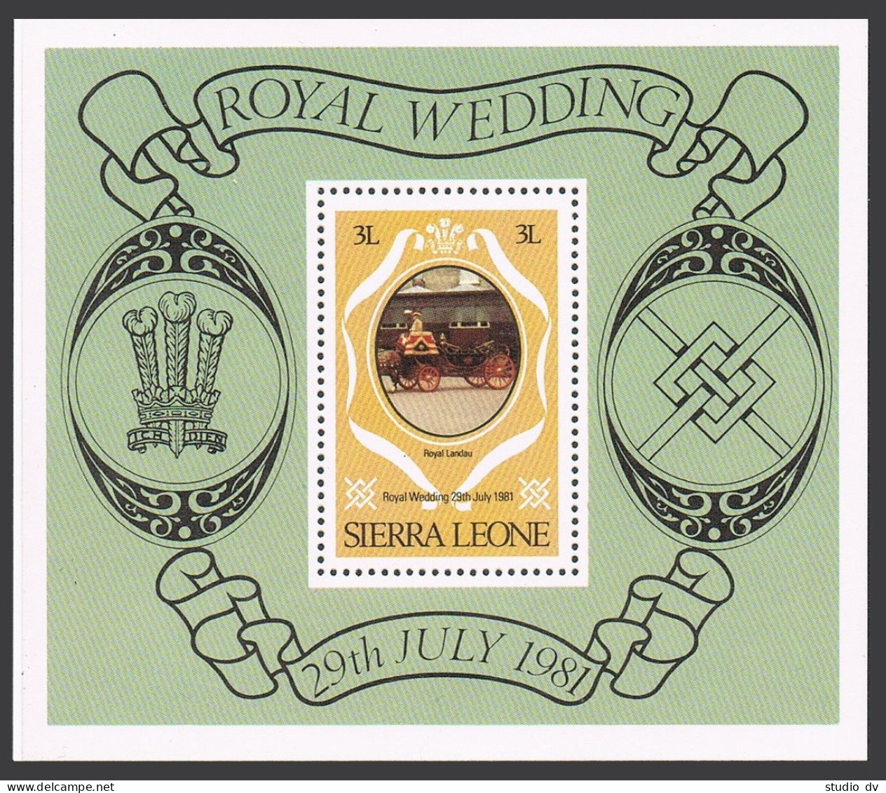 Sierra Leone 518,MNH. Michel 645 Bl.4. Charles,Diana Wedding,1981.Royal Landau. - Sierra Leone (1961-...)