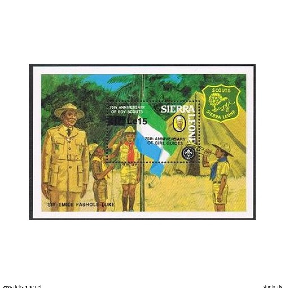 Sierra Leone 694-697,698,MNH.Michel 822-825,Bl.32. Girl Guides,75,1985.Powell, - Sierra Leone (1961-...)