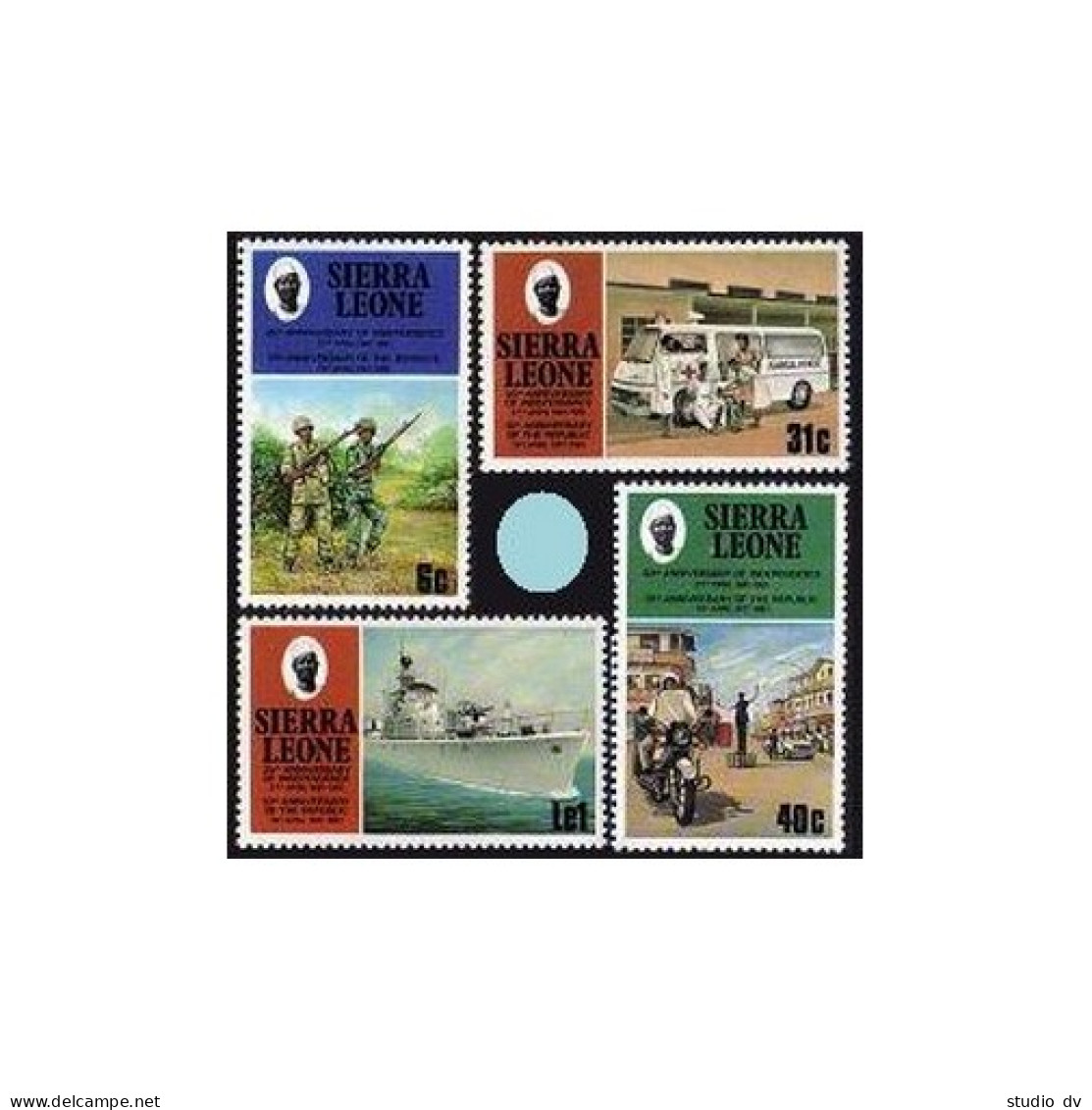 Sierra Leone 505-508, MNH. Mi 632-635. Independence, 20, 1981. Ship, Policeman. - Sierra Leone (1961-...)