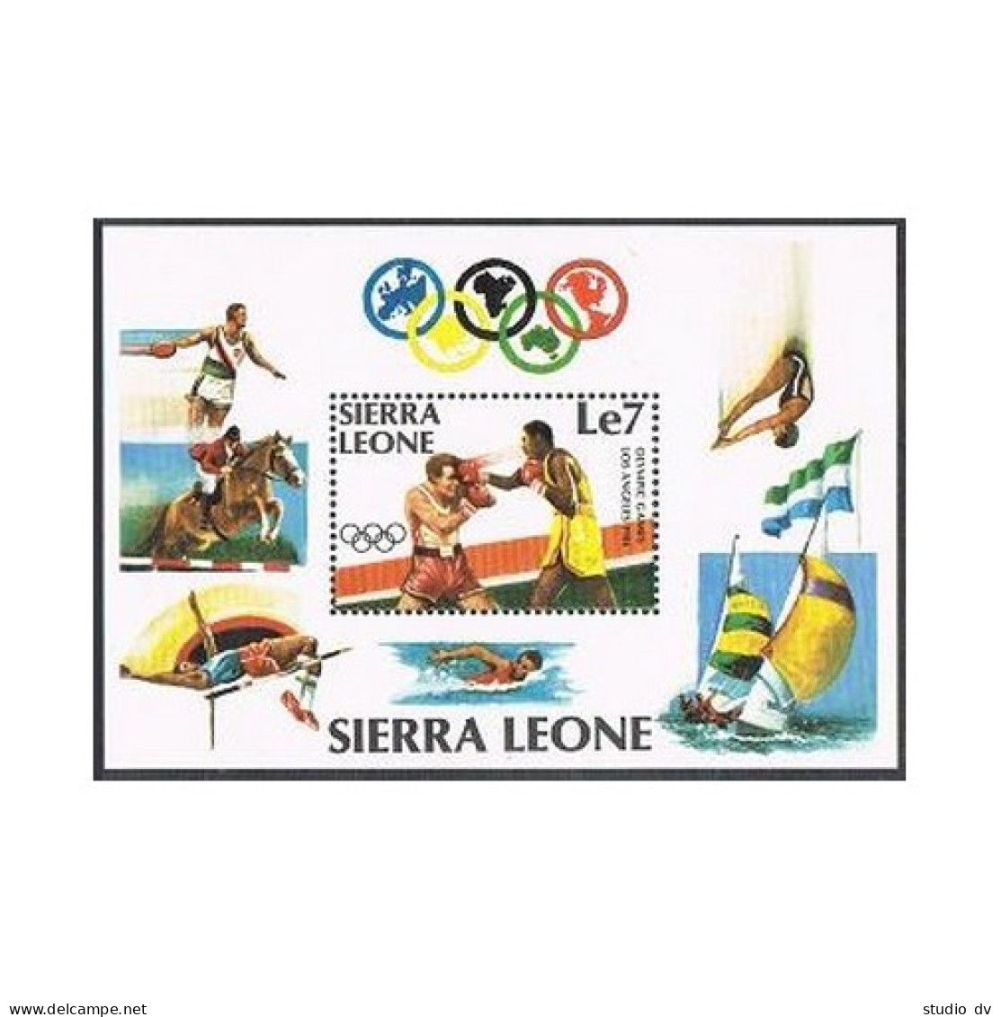 Sierra Leone 614-616, 617, MNH. Mi 741-743, Bl.20. Olympics Los Angeles-1984. - Sierra Leone (1961-...)