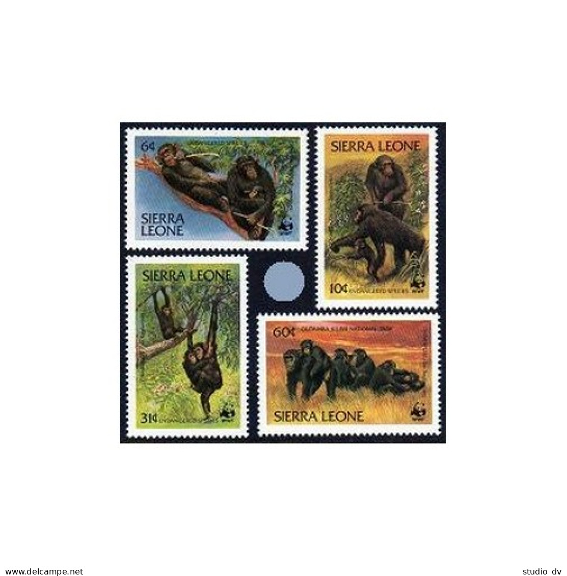 Sierra Leone 586-589, MNH. Michel 713-516. WWF 1983. Endangered Chimpanzees.  - Sierra Leone (1961-...)