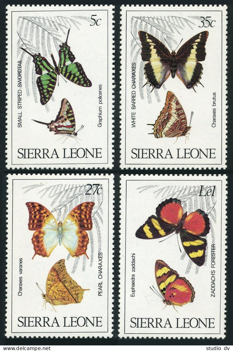 Sierra Leone 487-490, MNH. Michel 614-617. Butterflies 1980. Striped Swordtail, - Sierra Leone (1961-...)