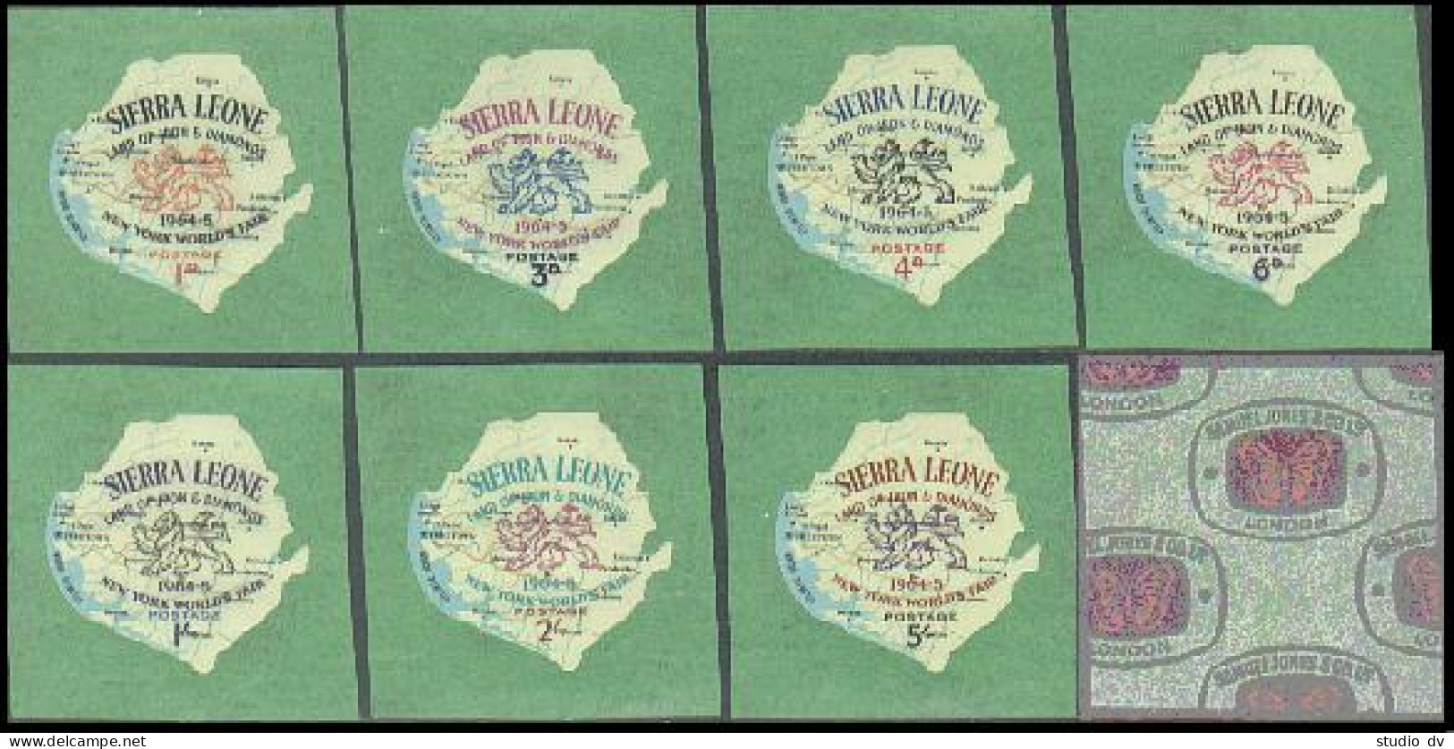 Sierra Leone 257-263,C14-C20,MNH.Michel 251-264. Map,Lion,Butterfly.1964. - Sierra Leone (1961-...)