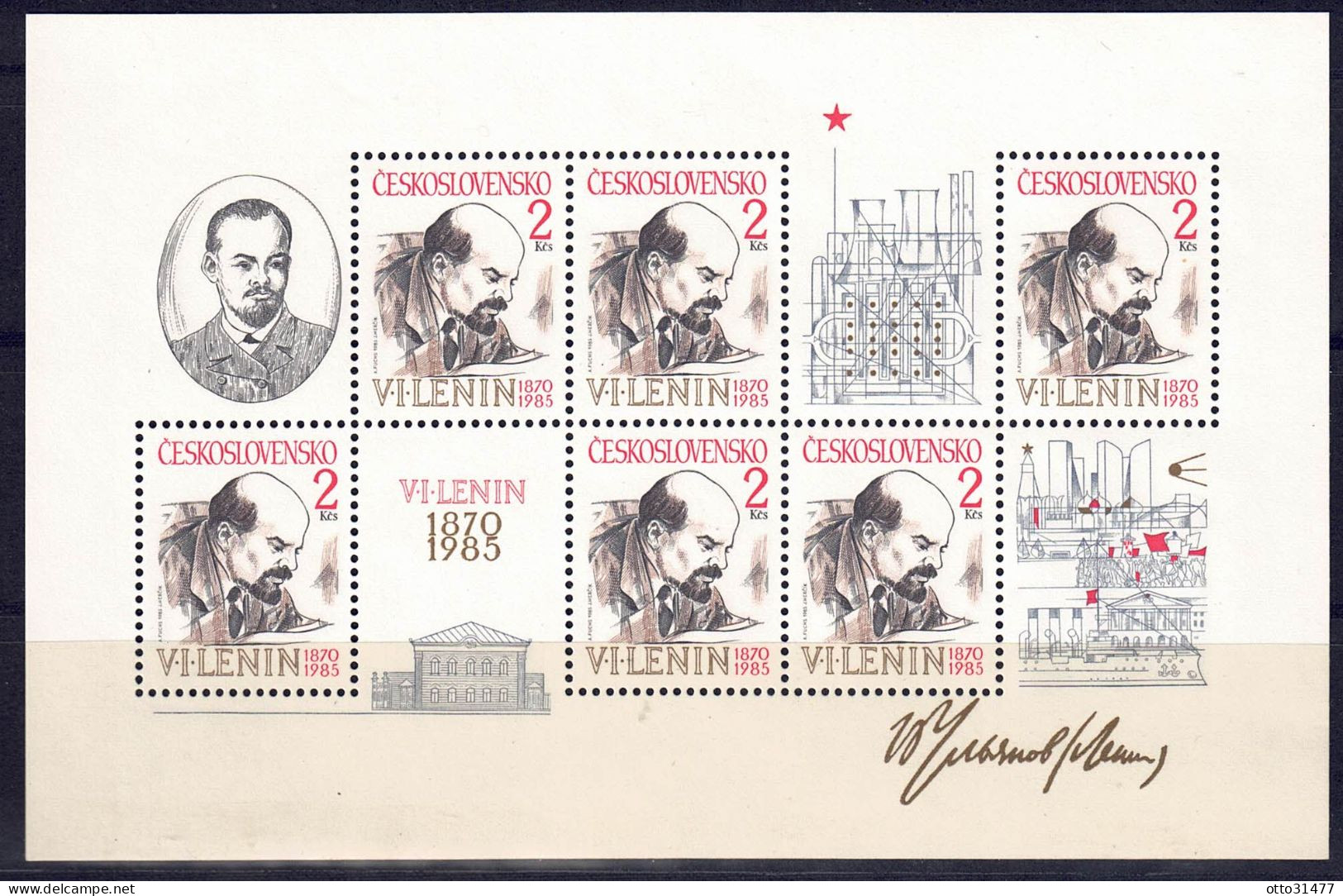 CSSR 1985 Wladimir Lenin, Block 62, Postfrisch ** / MNH - Blocks & Sheetlets
