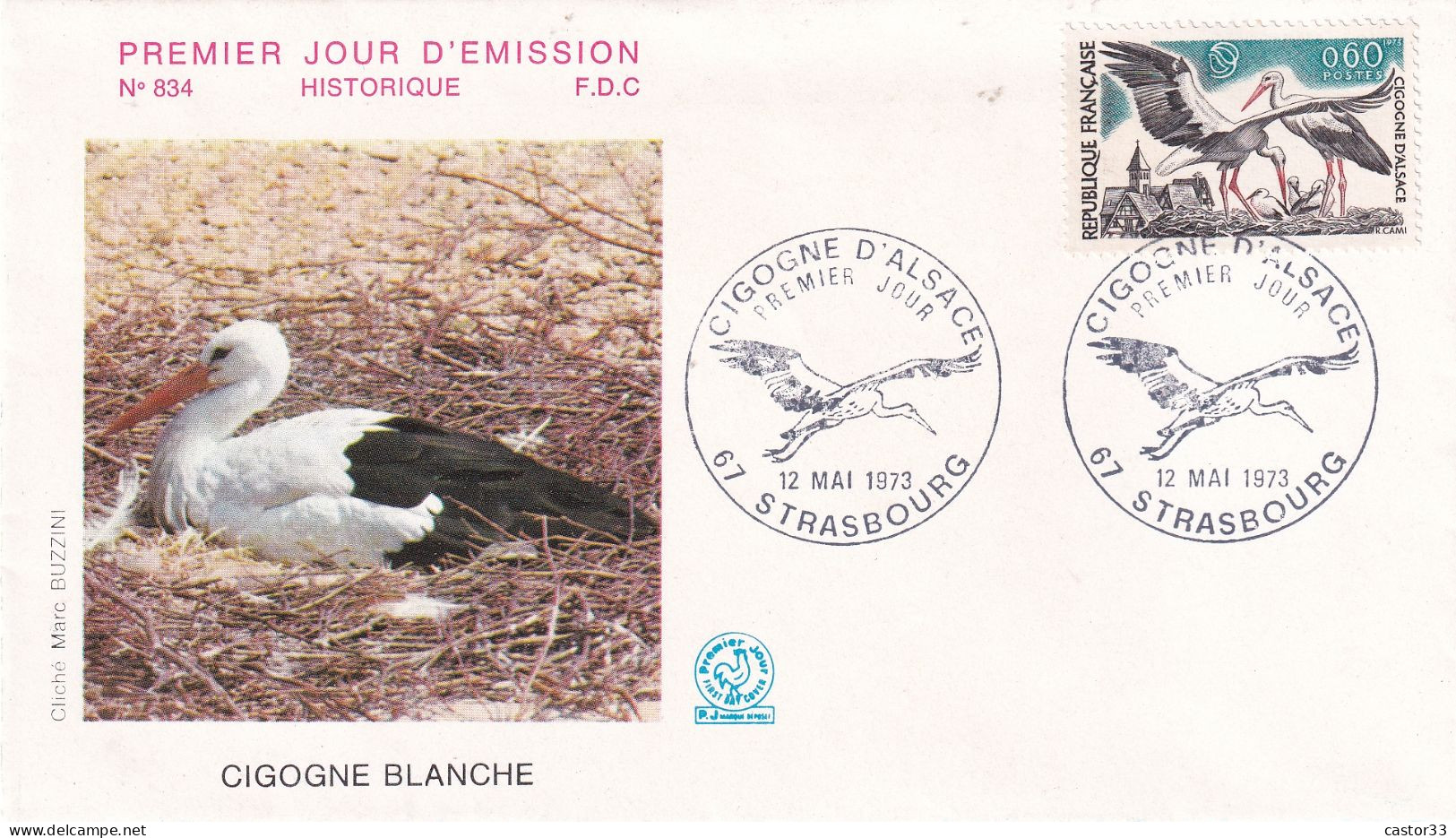 1er Jour, Cigogne D'Alsace - 1970-1979