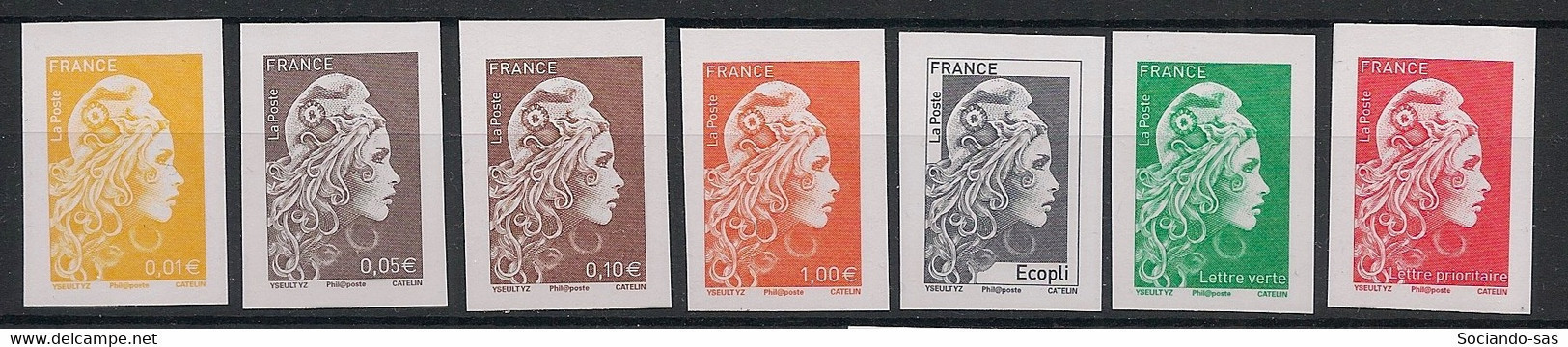 FRANCE - 2018 - N°YT. 5248B à 5254B - Marianne D'YZ - Non Dentelés / Imperf. - Neuf Luxe ** / MNH / Postfrisch - Unused Stamps