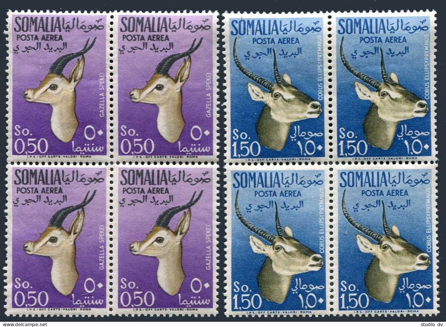 Somalia C42,C45,MNH.Michel 308,311. Antelopes 1955. Speke's Gazelle, Waterbuck. - Somalia (1960-...)