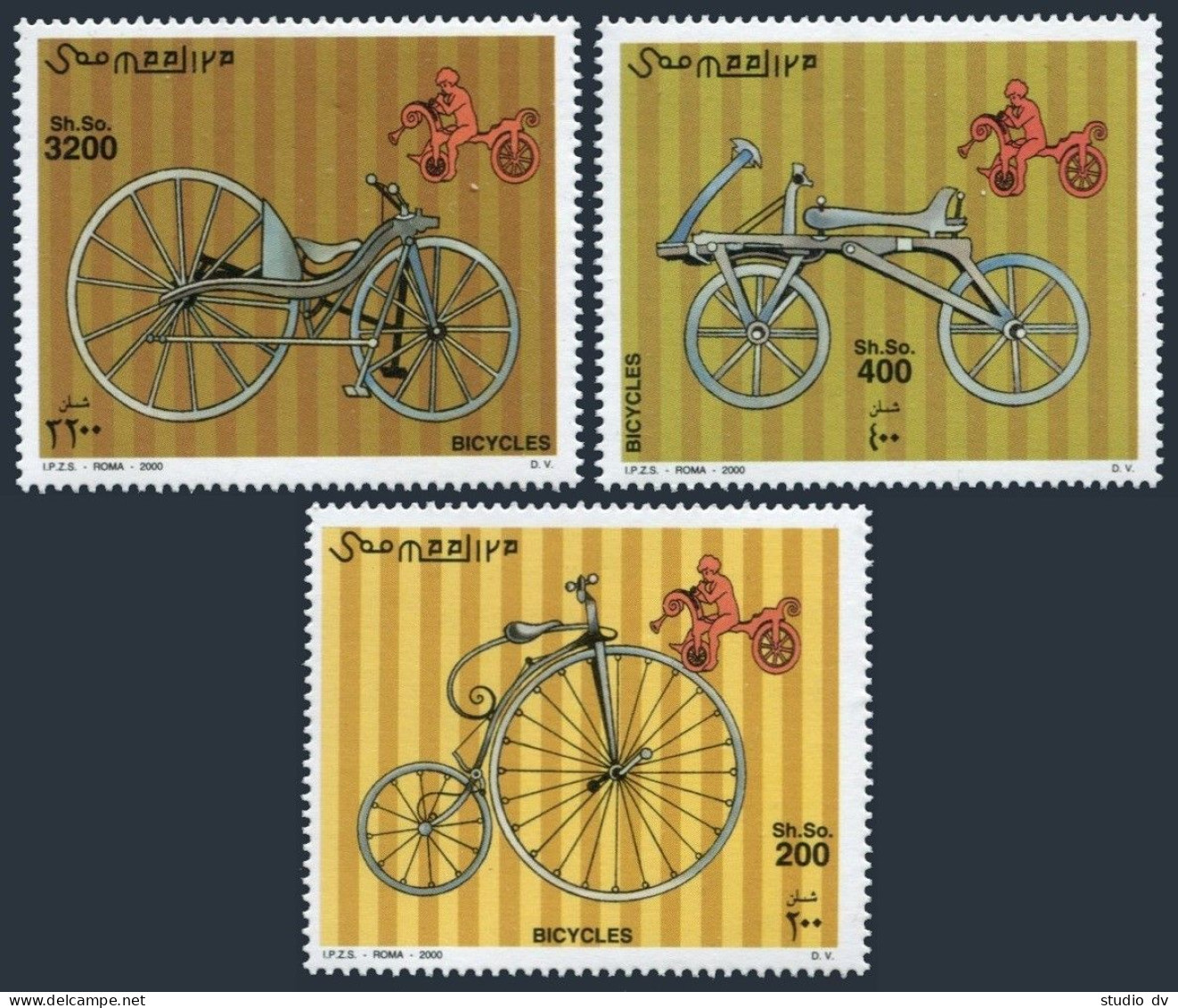 Somalia 819-821 Michel,not Listed In Scott,MNH. Bicycles 2000. - Somalie (1960-...)